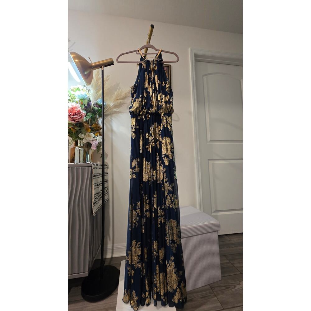 MSK Dark Teal Gold Chain Strap Embellished Maxi Dress Size 8 – NWT - Picture 6 of 8